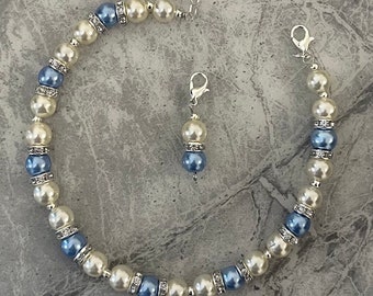 Something blue anklet gift. Handmade bride anklet. Free gift wrap and UK delivery.