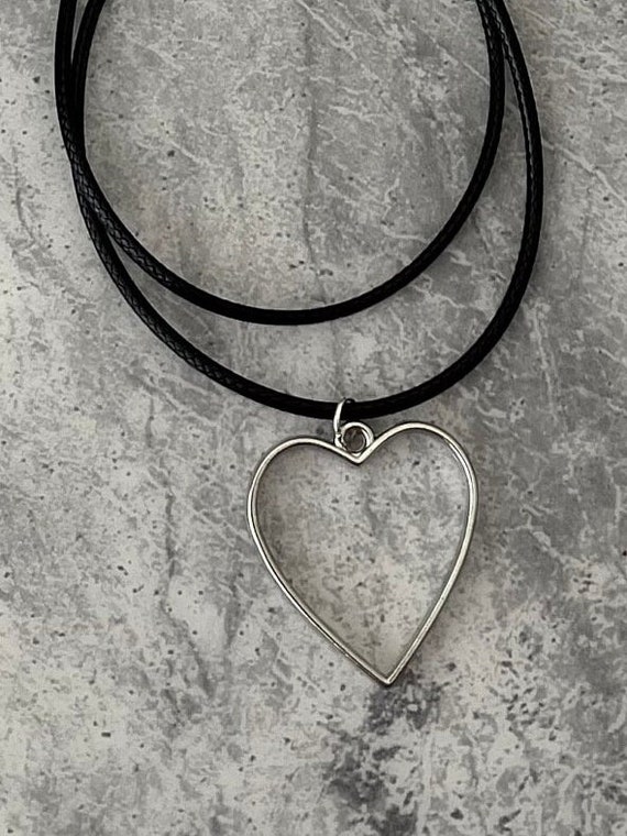 Black cord heart Choker Rope Gift wrapped  letter box