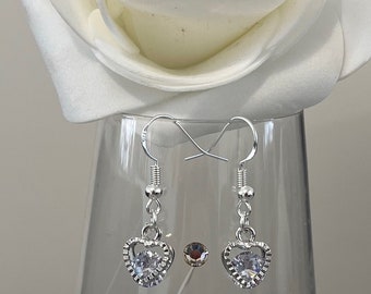 Sterlingzilveren hartdruppeloorbellen, als cadeau verpakt