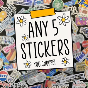 Any 5 Stickers Pack - Stickers Bundle - Funny Waterproof Holographic Kindle Laptop Stickers