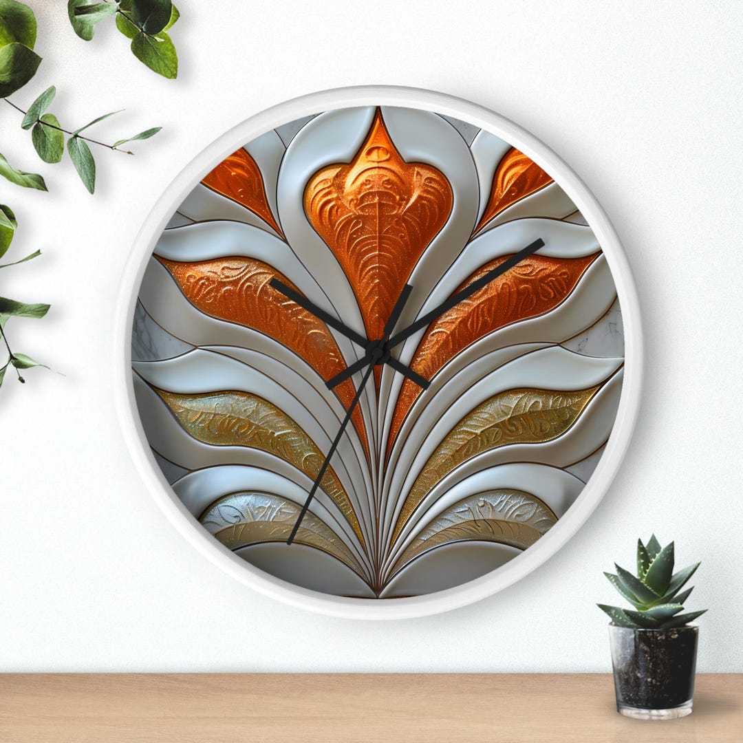 Wall Clock With Dopamine Lifting Artdeco Print in Sunny Mood Lifting ...
