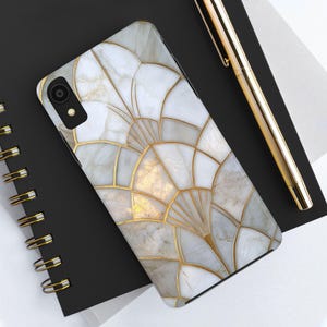 Art Deco Marble Phone Case: Impact Resistant, Protective Cover