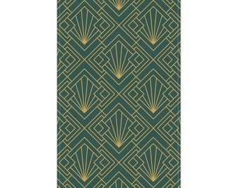 Geometrisches grünes Art Deco gemustertes Küchentuch für Hauptdekor