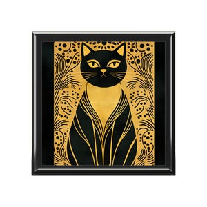 猫のジュエリーボックス：気まぐれな木製の記念品ボックス