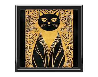 Art Deco Cat Jewelry Box