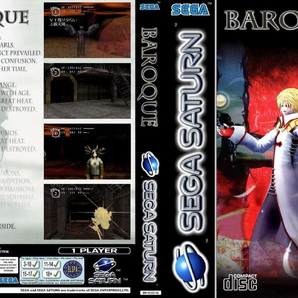 Baroque Sega Saturn English Patched Case and Game!