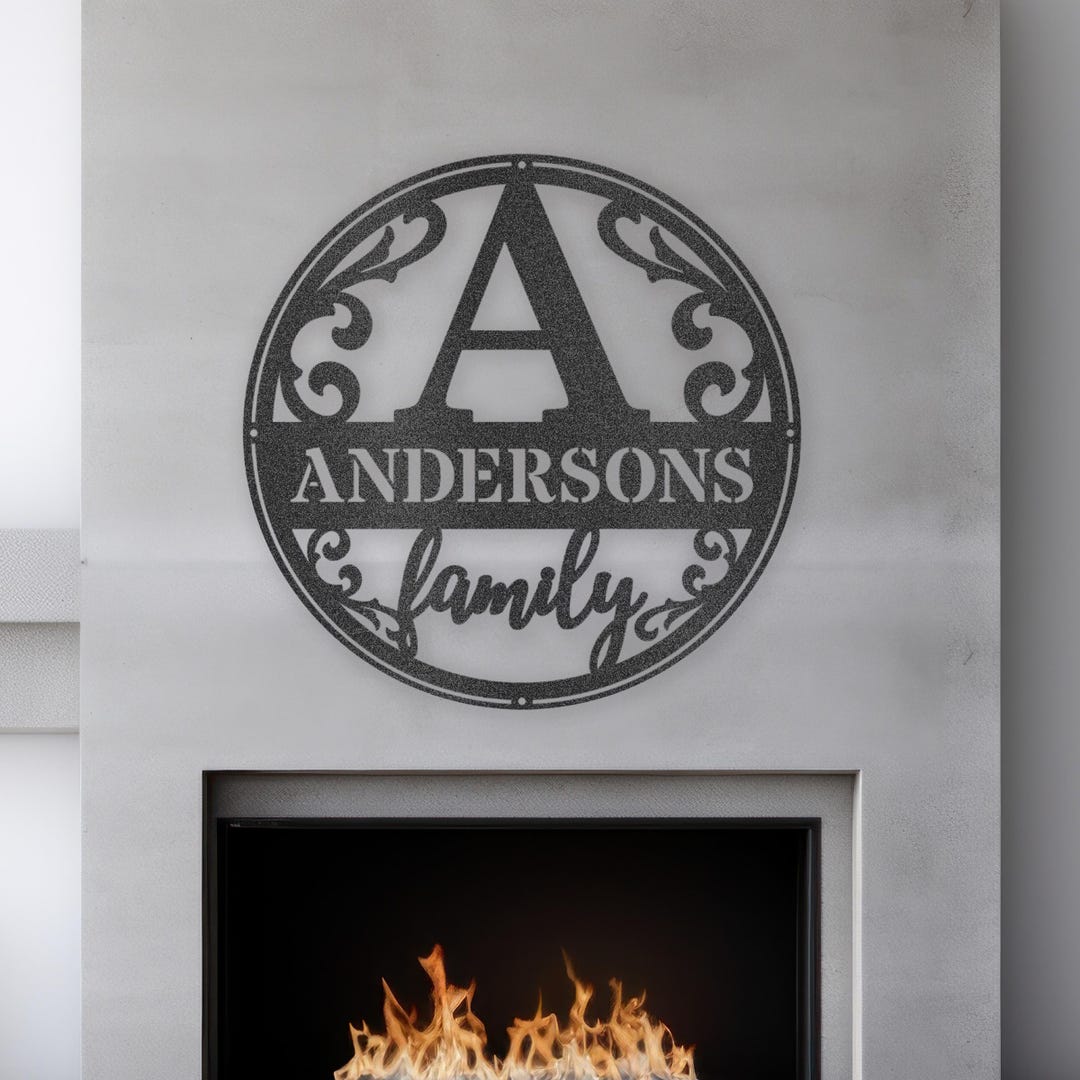 Custom Metal Monogram Last Name Sign: Personalized Family Wall Art Home ...