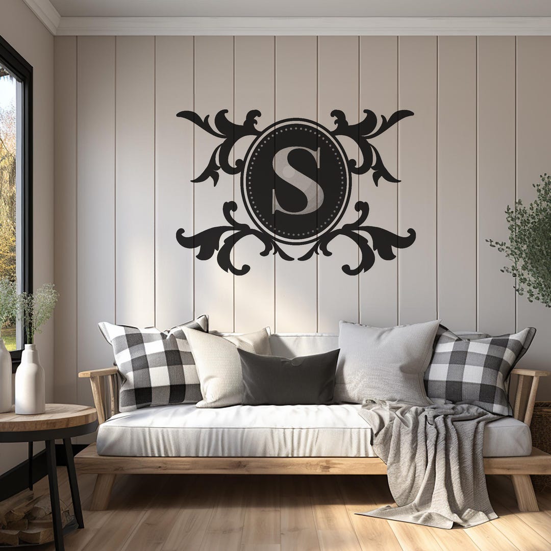 Custom Metal Monogram Sign – Personalized Family Initial Wall Art ...