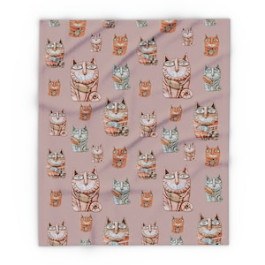 Funny Vintage Cats Throw Blanket: Cozy Cat Mom Gift
