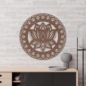 Lotus Mandala Wall Art, Flower Wall Decor Metal, Wall Art Medallion, Metallic Wall Decor, Mandala Outdoor, Lotus Flower, Gift For Her