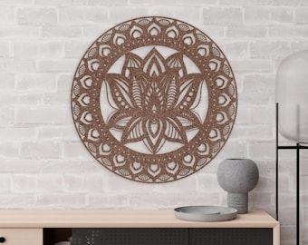 Metal Lotus Mandala Wall Art: Metallic Flower Medallion