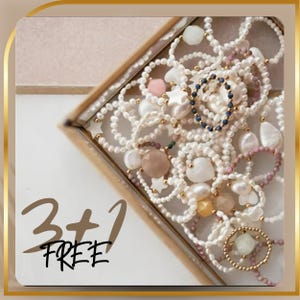 Perlen stapelbar Ring Naturstein Perlen Ring Stretch Ring Edelstein elastische Perle Ring Hochzeit verstellbar Ring Geschenk für Frau