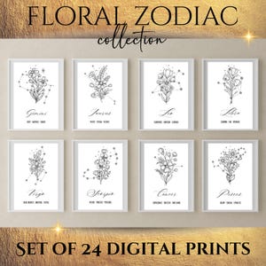 Zodiac digital print mega bundle Astrological Wall art set Astrology last moment gift New home wall art Zodiac printable wall art Gemini