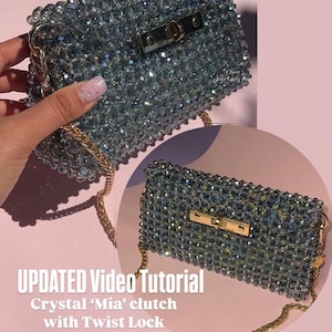 Video tutorial per pochette con perline – Borsa di cristallo fai da te con chiusura a girello Elegante modello di intreccio di perline per borsa da sera in cristallo fatta a mano