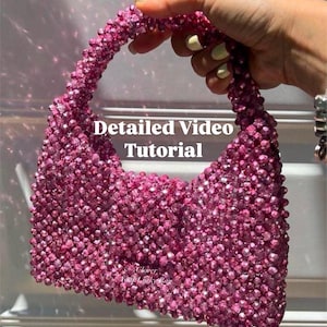 Video tutorial fai da te per borsa con perline di cristallo: modello di borsa fatta a mano