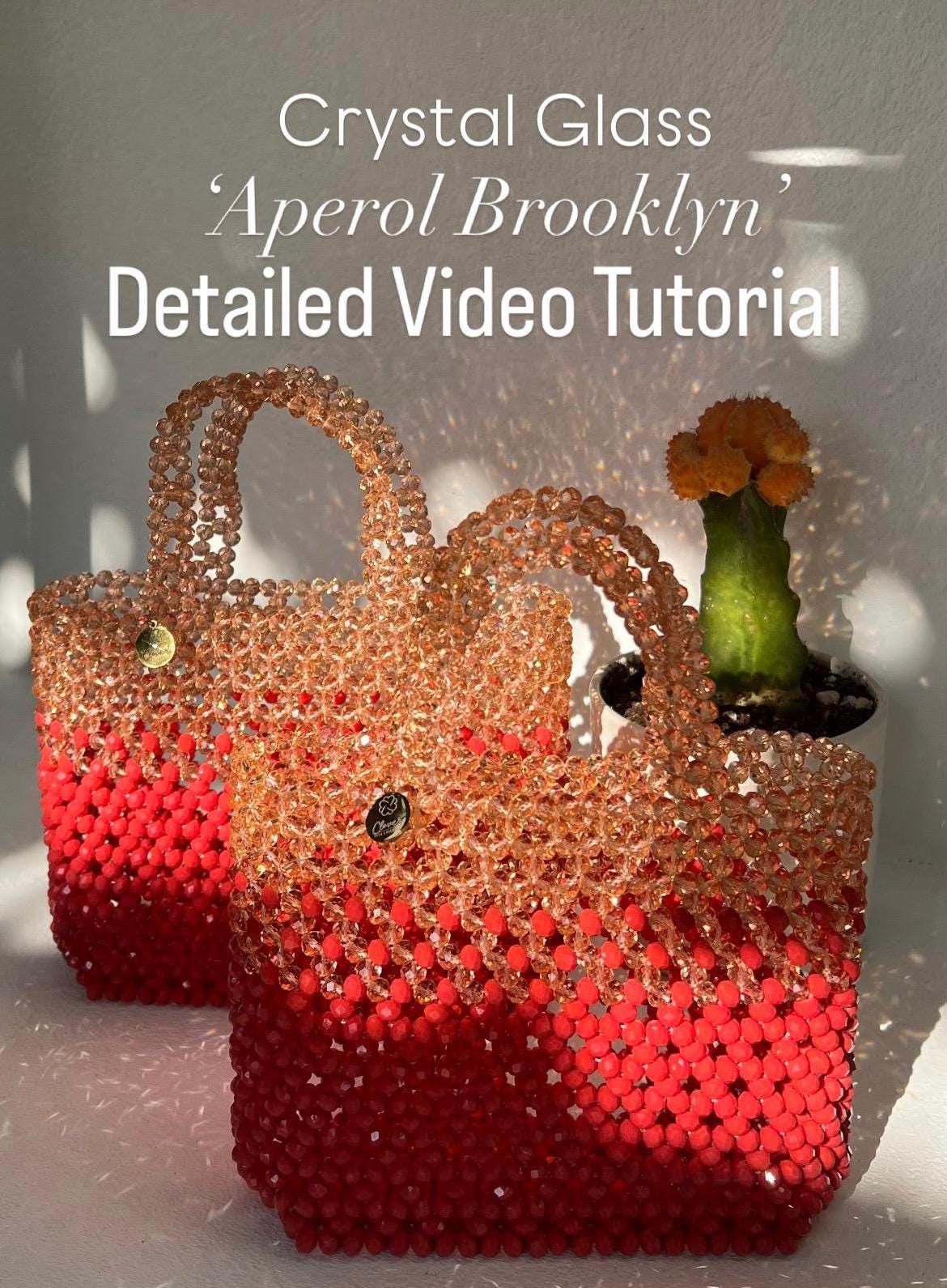 Crystal Beaded Bag Video Tutorial: DIY Aperol Tote Bag Pattern - Etsy