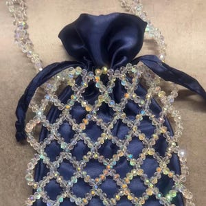 Bolso de cadena, bolso tipo hobo, bolso de hombro con cuentas de cristal, bolso de boda de cristal, bolso de novia, accesorios de boda, bolso de noche, bolso brillante