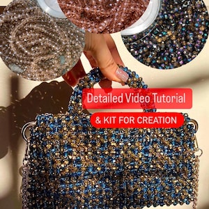 Crystal Beads Kit & detaillierte Video Anleitung wie Kristall Tasche Kristallperlen für die Taschenherstellung Kristall Purse Bead Handtasche zu erstellen