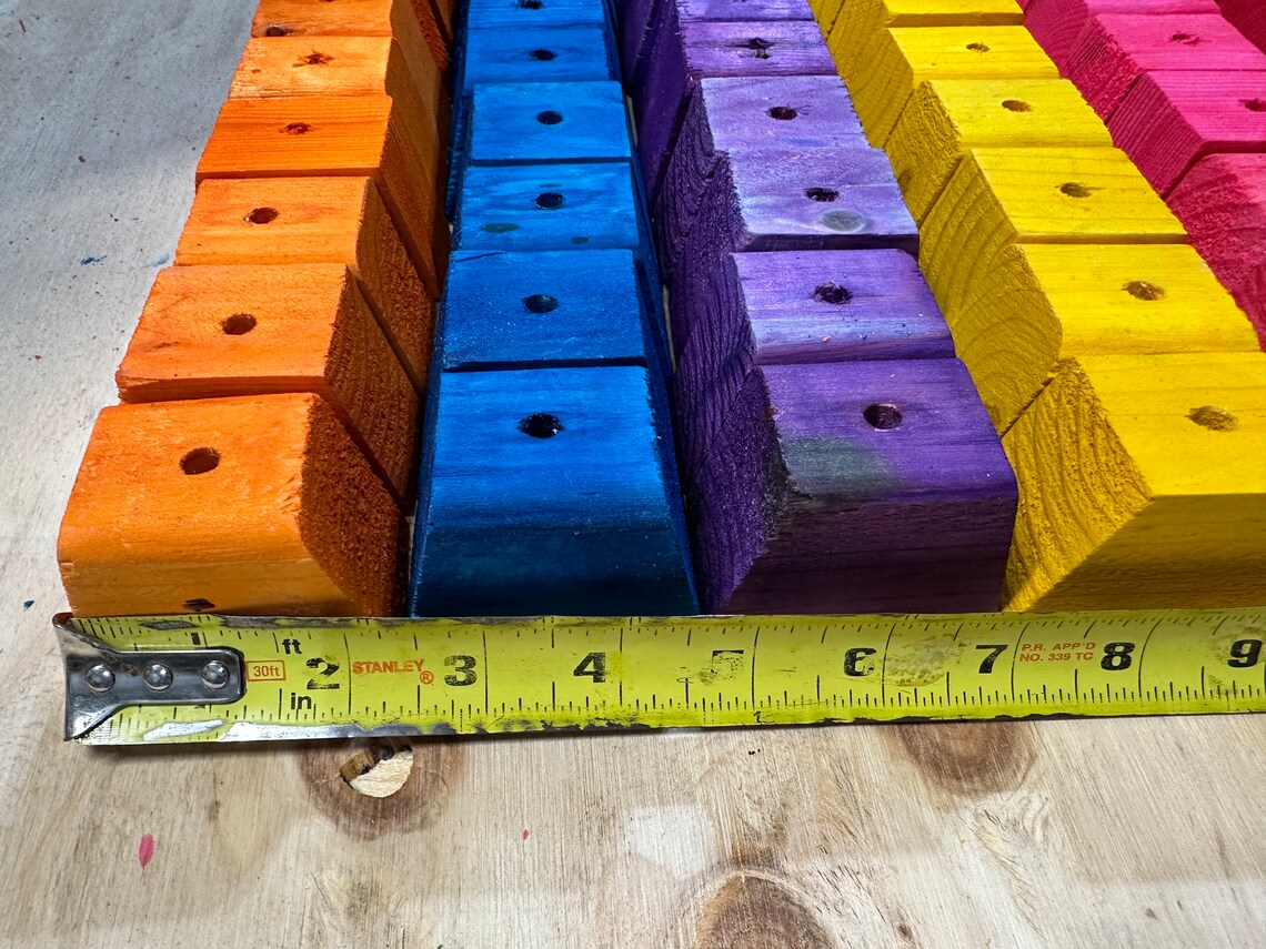 Colorful Wooden Block Toys for Large Birds Etsy