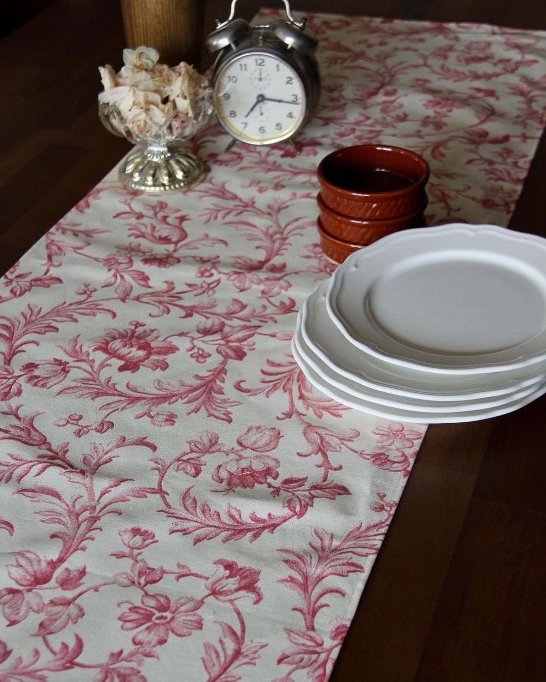 Red Antique French Table Runner Etnihc Table Runner Red Etsy