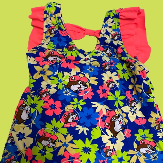 Toddler Girls One Piece Swimsuit. Iconic Buc-Ees Gas … - Gem