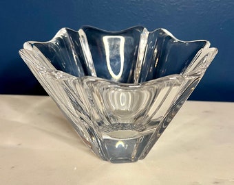 Vintage Signed Orrefors Sweden Crystal Bowl