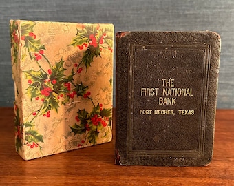 Vintage 1923 Book of Thrift Spardose der Spardose - First National Bank, Texas - Original Box