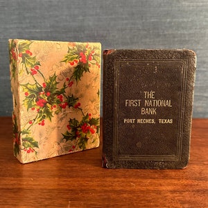 Vintage Book of Thrift 1923 Coin Bank from The First National Bank, Port Neches, Texas in Original Box