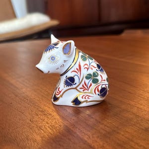 工芸品  Crown Derby Sitting Pig Crown Derby Pig - Etsy