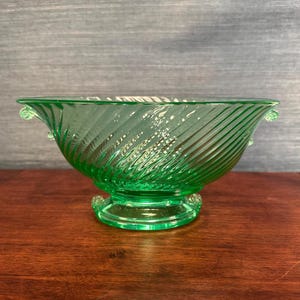 Vintage Large and Perfect Uranium Glass Centerpiece Bowl