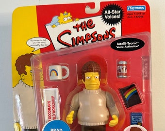 Figura Intelli-Tronic de los Simpsons Playmates BRAD GOODMAN 2002 Albert Brooks All-Star Voices Serie 2