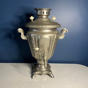 Vintage USSR Samovar Electric Tea/Coffee Urn with Functional Cord/Converter
