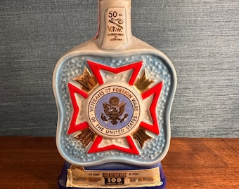 Vintage 1971 Jim Beam Decanter: VFW 50th Anniversary