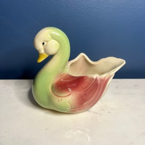 Vintage Swan Ceramic Planter / Candy Dish