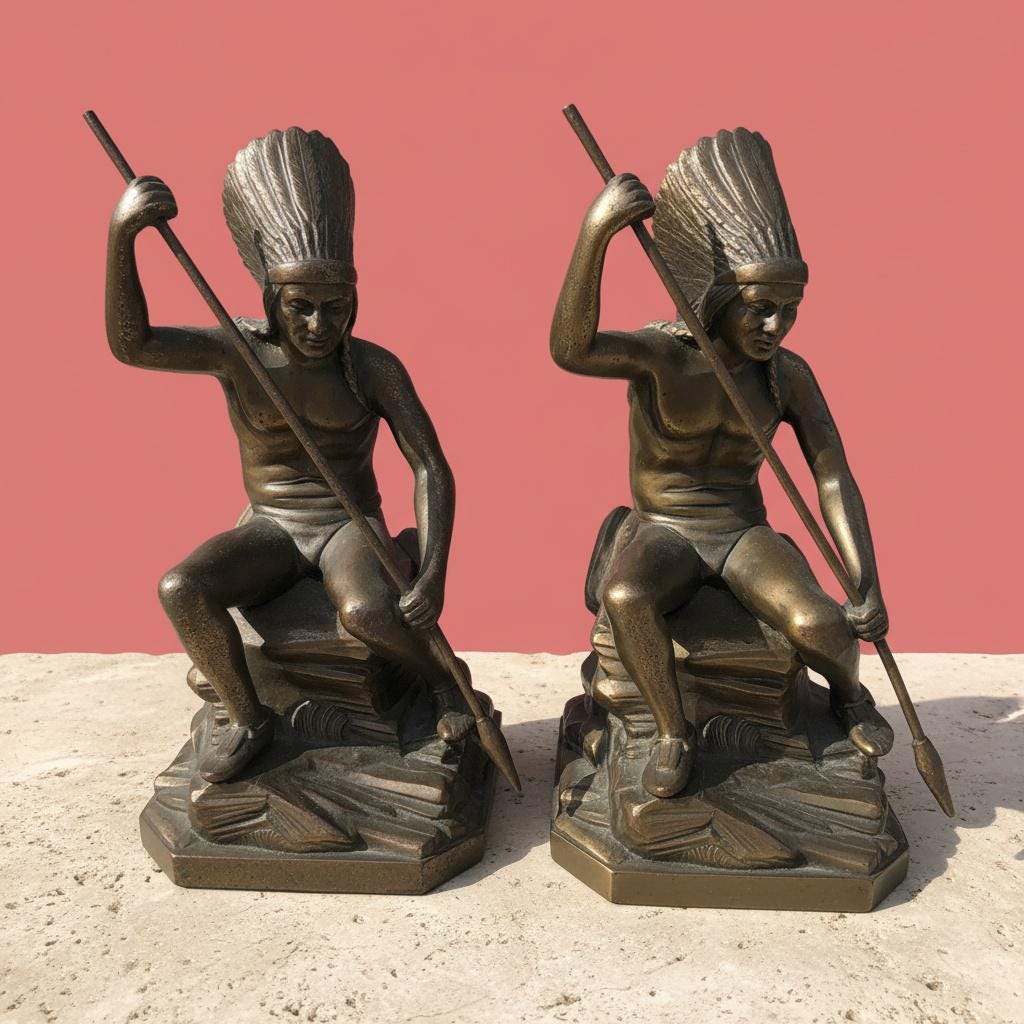Antique Jennings Brothers ( JB #2245) Bronze Native American