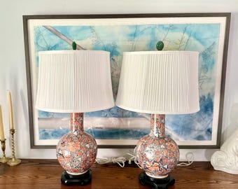 Vintage Andrea by Sadek chinoiserie porseleinen gemberpotlampen