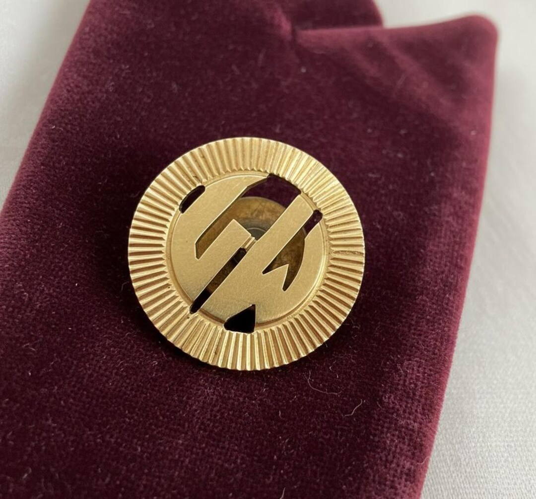 Vintage 14k Gold Monogrammed Lapel Pin With Initials 