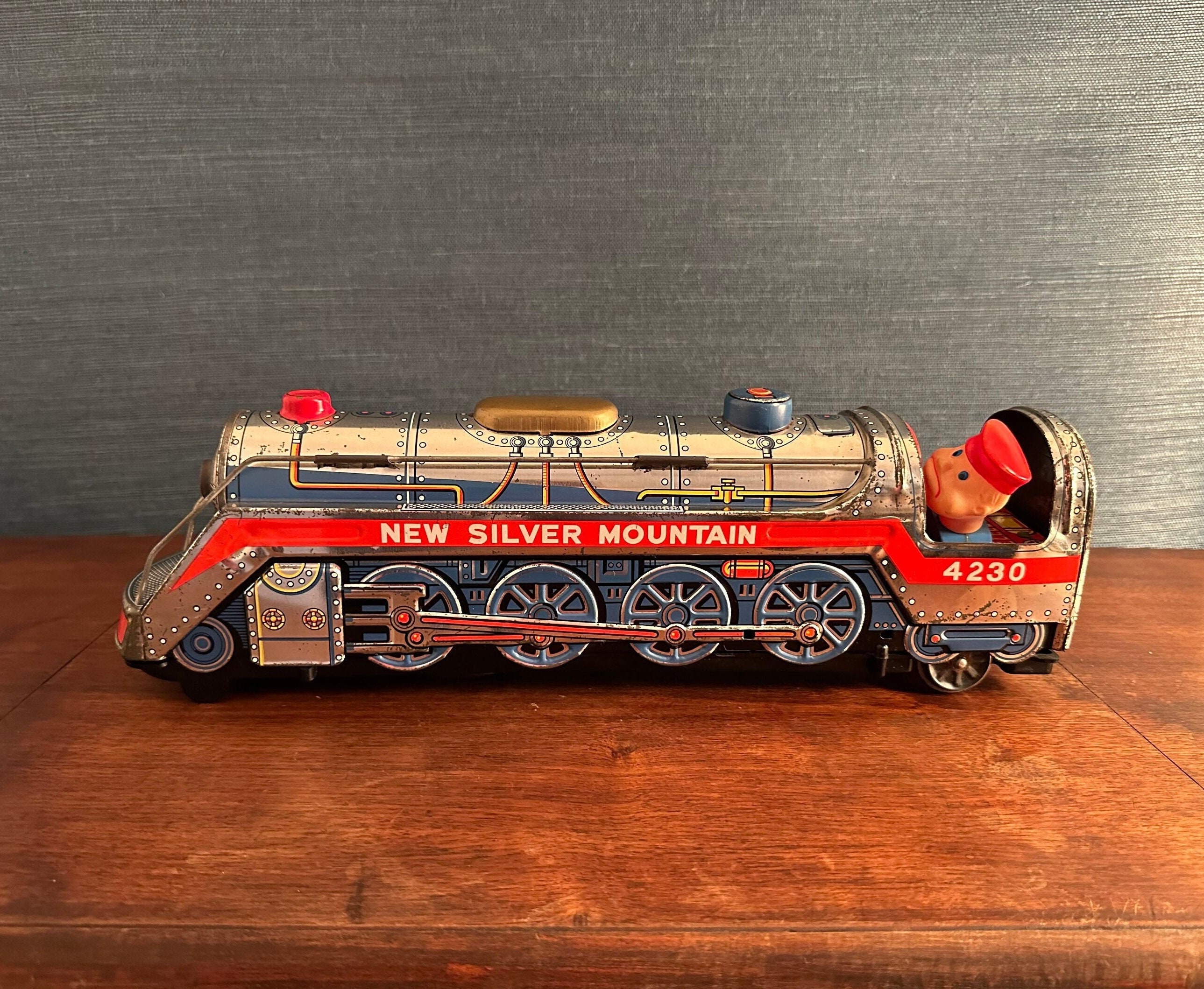 Vintage Silver Mountain Express (A-4062) Tin Toy Train, Made by