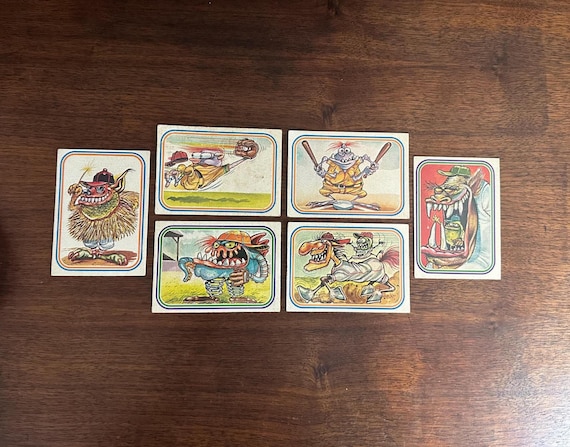 Vintage Collection of Six 1973 Donruss Monster Baseball Cards in