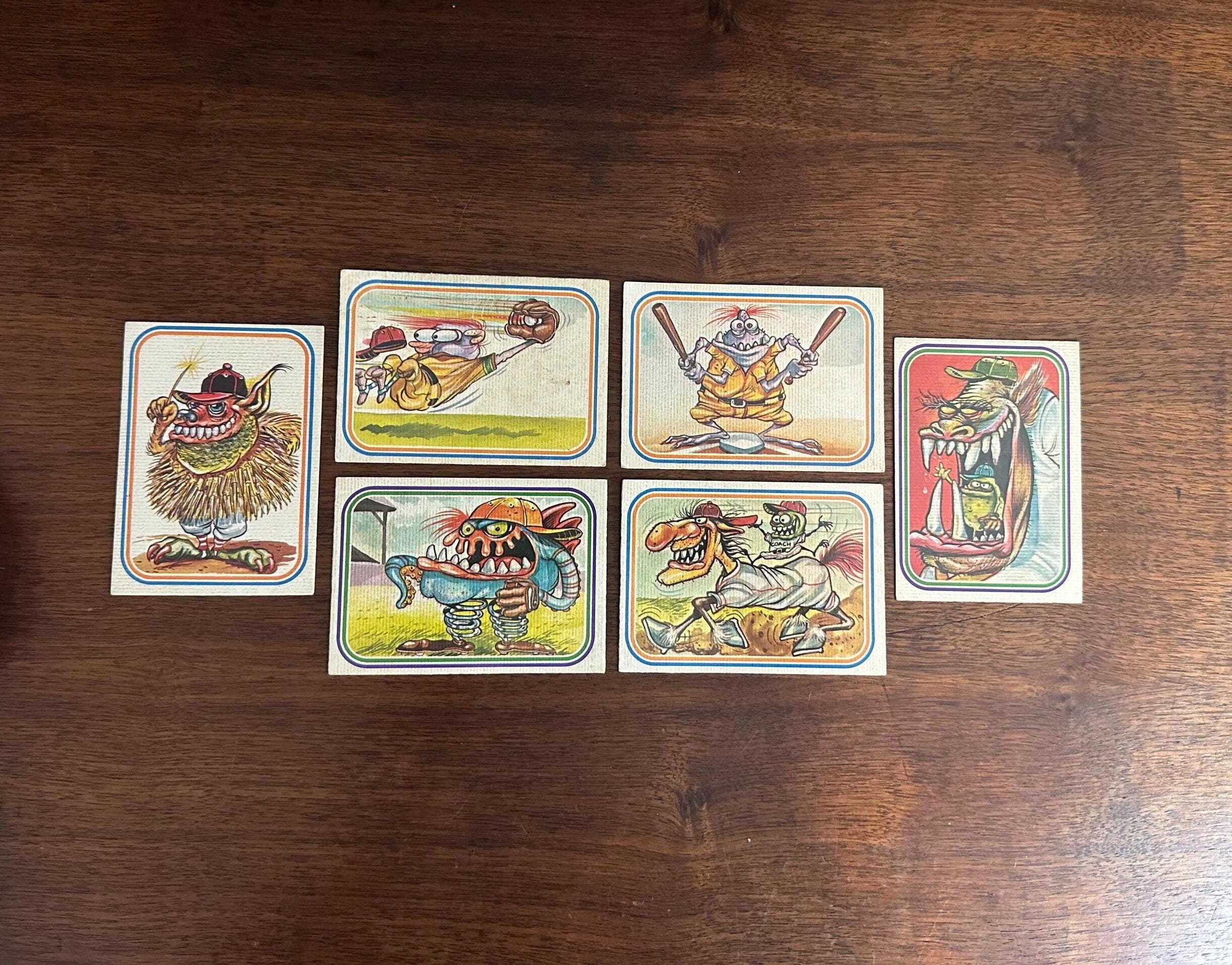 Vintage Collection of Six 1973 Donruss Monster Baseball Cards in