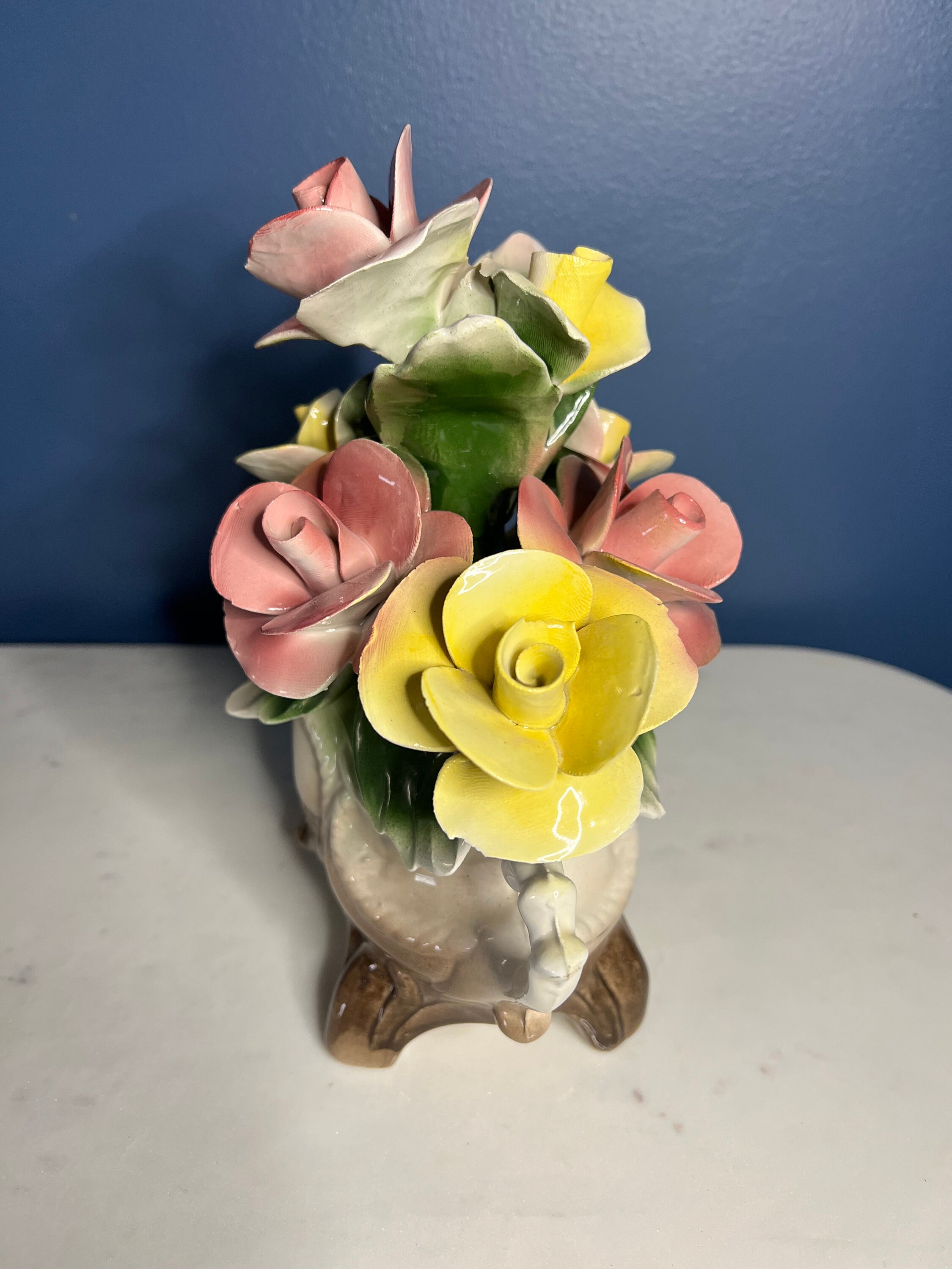 カポディモンテ 陶花 オブジェ 置物 B893V57V イタリア製 CAPODIMONTE