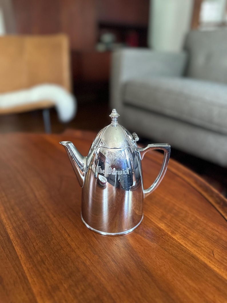 Vintage Stanley Hotel Silver Teapot - "The Warwick" Landers Frary & Clark Insulated Pitcher image 1