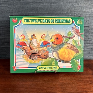 Vintage 1990 Christmas Pop Up Book, "The Twelve Days of Christmas" in Wonderful Condition