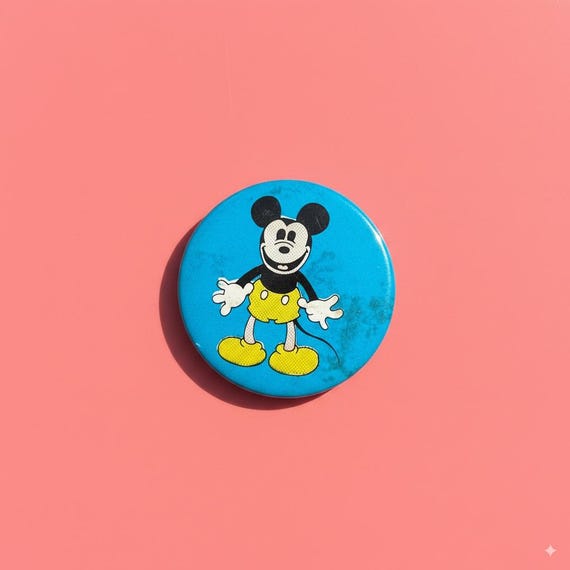 Vintage Think Tank Mickey Mouse Button