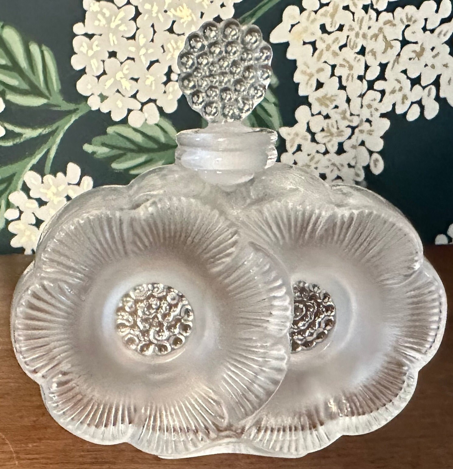 Buy Gorgeous Signed Lalique Deux Fleurs double Flowers Crystal
