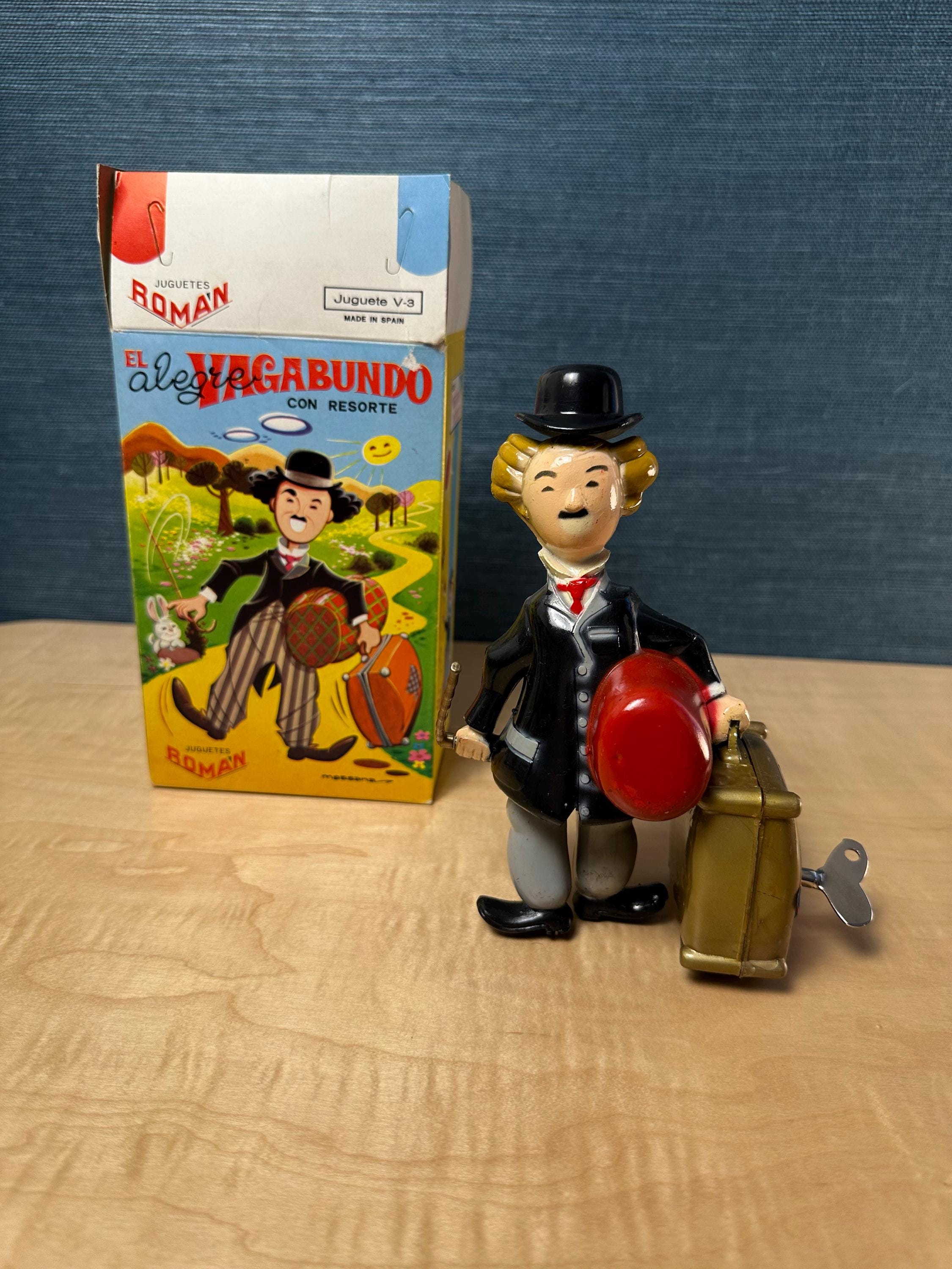 Vintage Charlie Chaplin Windup Toy: 1960s Vagabond, Original Box