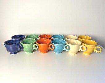Vintage 1940s Original Set of Twelve Fiesta Coffee Cups