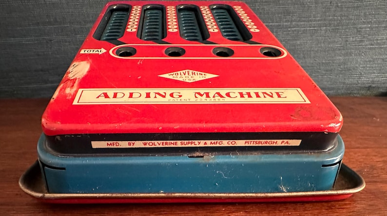Vintage 1950s Tin Litho Wolverine Adding Machine - Etsy