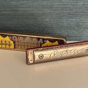 Vintage Opera Harmonica | Made in US Zone Germany w/ Original Lithographed Tin Box
