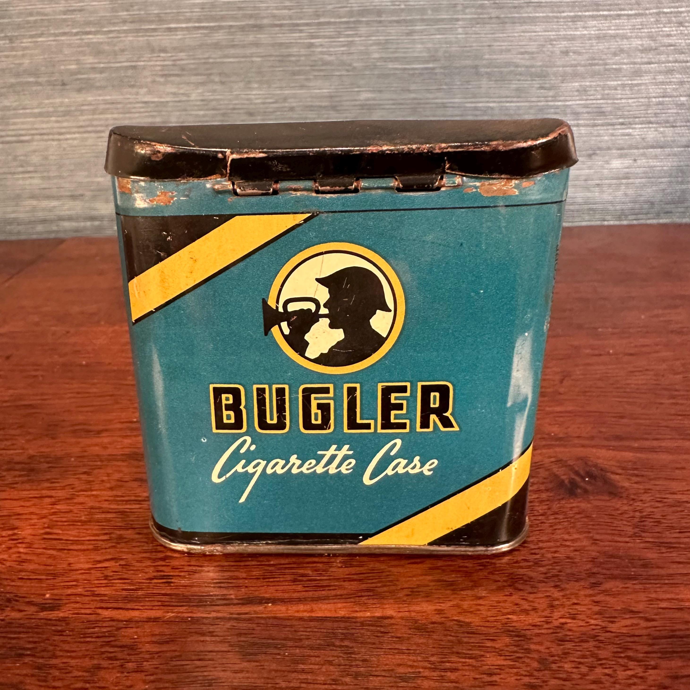 Vintage Bugler Cigarette Case Tin, Brown & Williamson